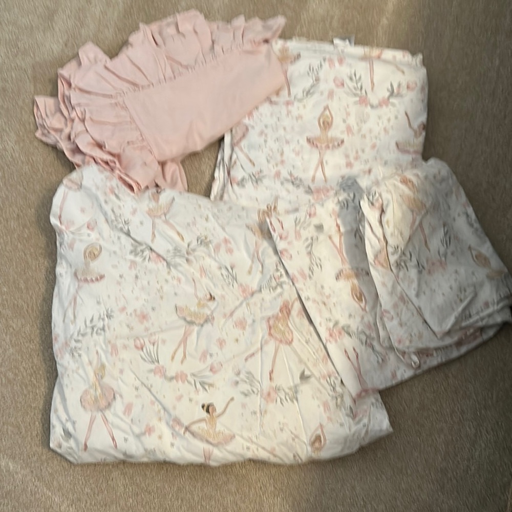 Pottery Barn Kids Pink Ballerina Bedding Set